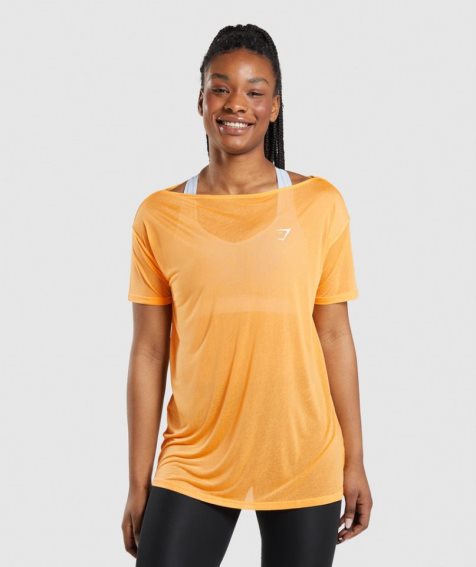 Women's Gymshark Training Oversized Top T-Shirts Orange | NZ 1WTSXM